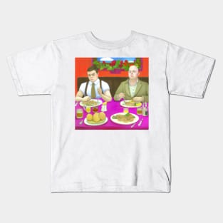 British Queer Couple Having Dinner Kids T-Shirt